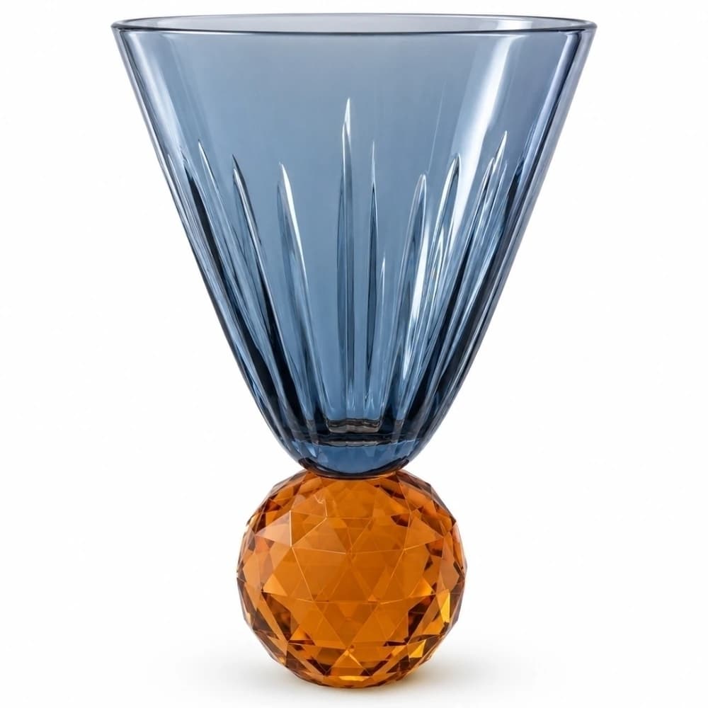 Taça de Vidro Esfera Cristal Âmbar 425ml