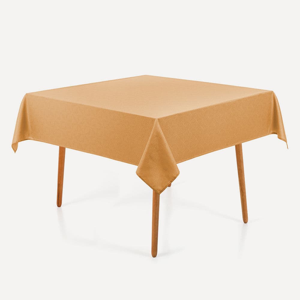 Toalha de Mesa Quadrada 8 Lugares Jacquard Caetano Mel