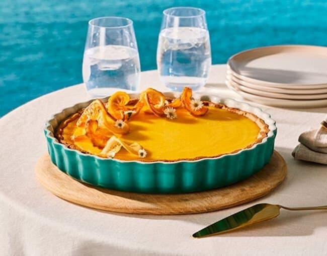 Travessa Redonda Canelada Le Creuset Bleu Riviera 28 cm