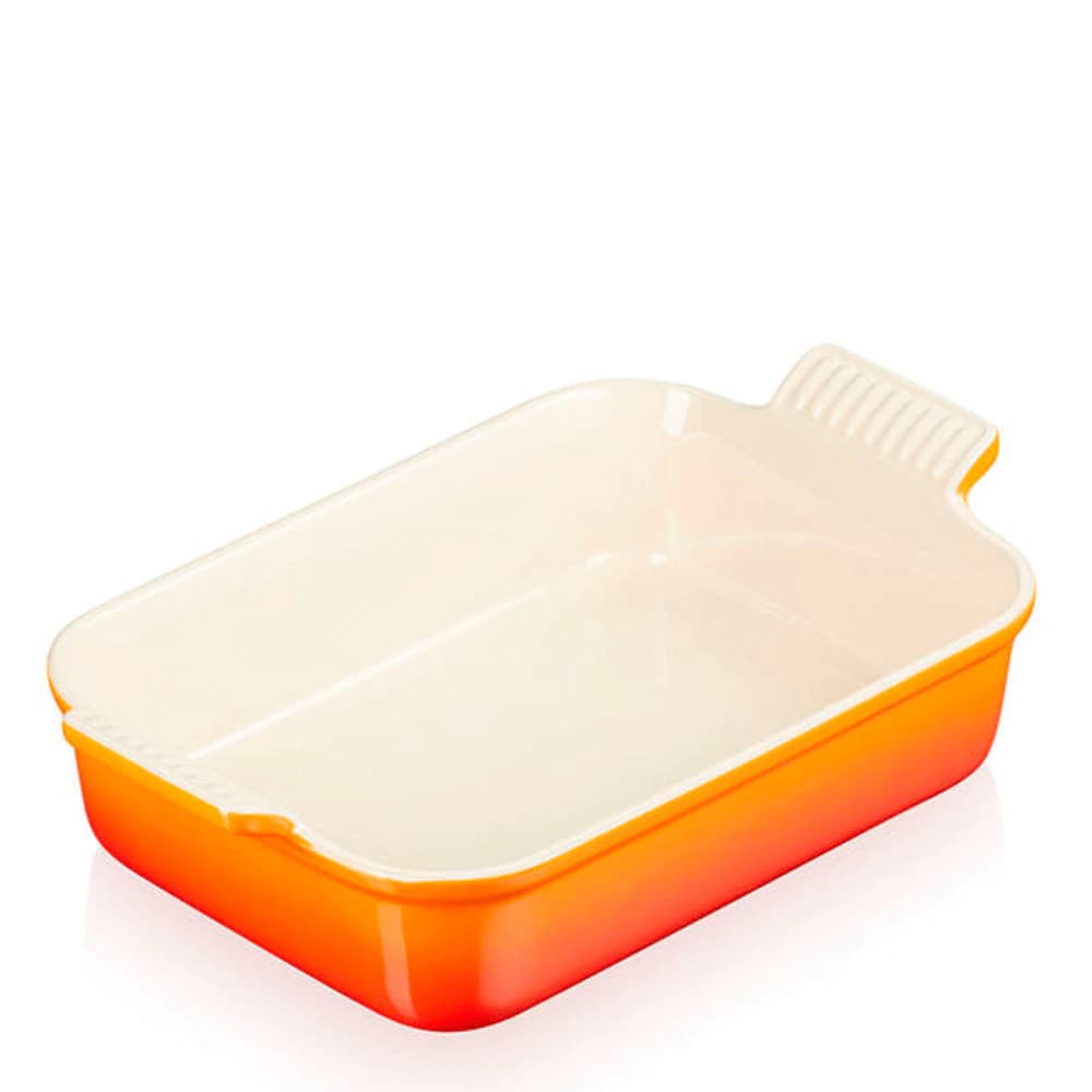 Travessa Refratária de Cerâmica Le Creuset Heritage Laranja 32x25x9cm